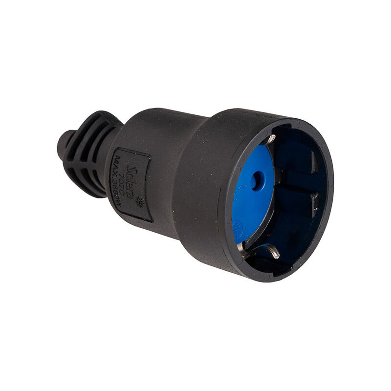 FICHA FÊMEA BORRACHA 707C 16A 250V T/TL 4,8mm PRETO