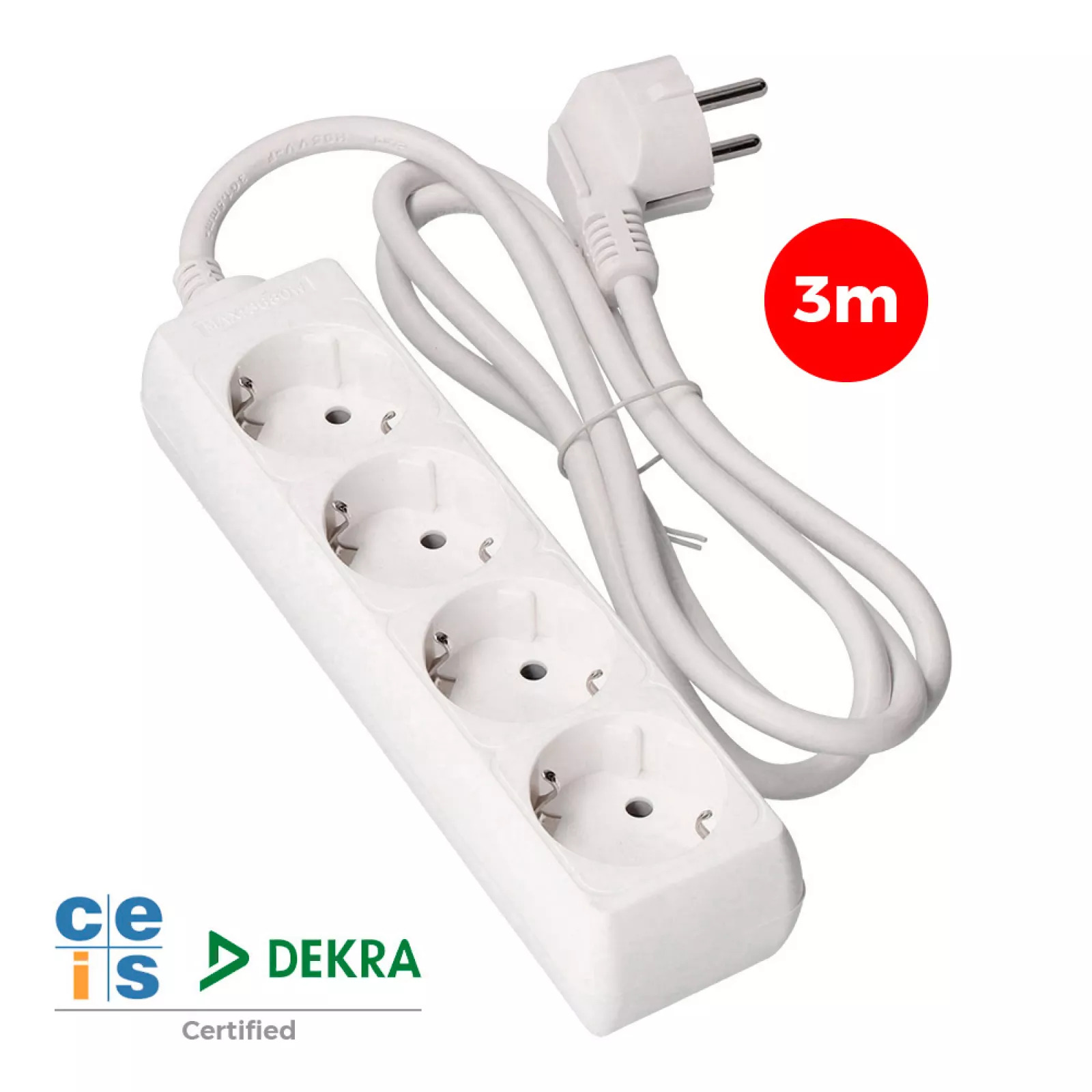 BLOCO 4 TOMADAS SCHUKO 3m 3x1,5mm