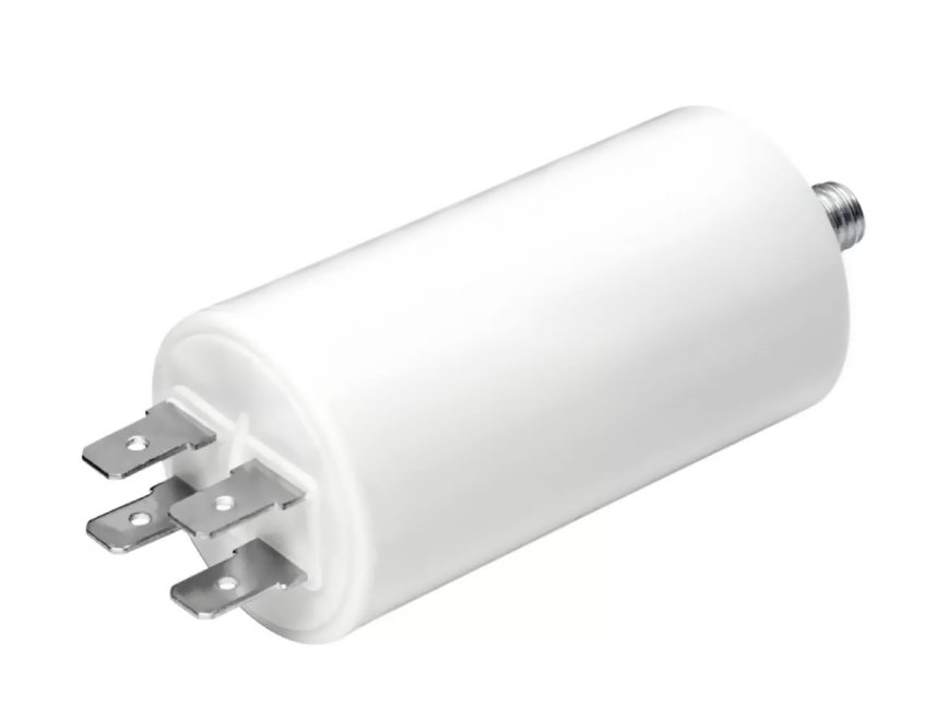 CONDENSADOR DE ARRANQUE MKA 10mF 5% 450V Ø3,4x7cm COM ROSCA M8 E FASTON DUPLO