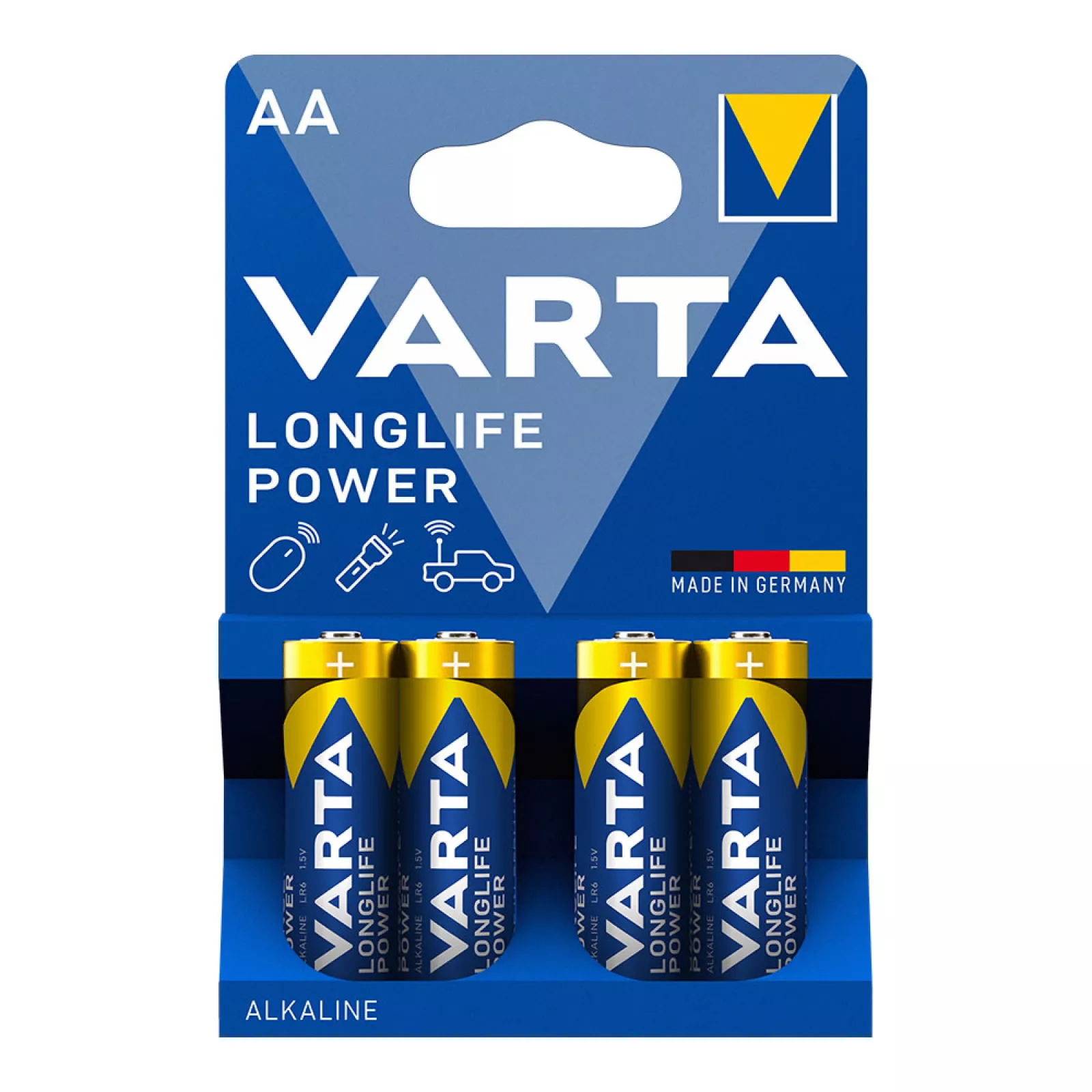 PILHA ALCALINA VARTA LONGLIFE POWER AA ( BLISTER 4 UNID. )