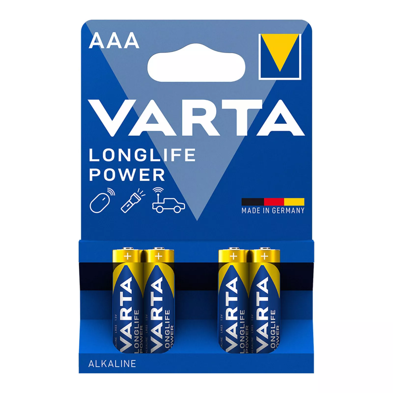 PILHA ALCALINA VARTA LONGLIFE POWER AAA ( BLISTER 4 UNID. )