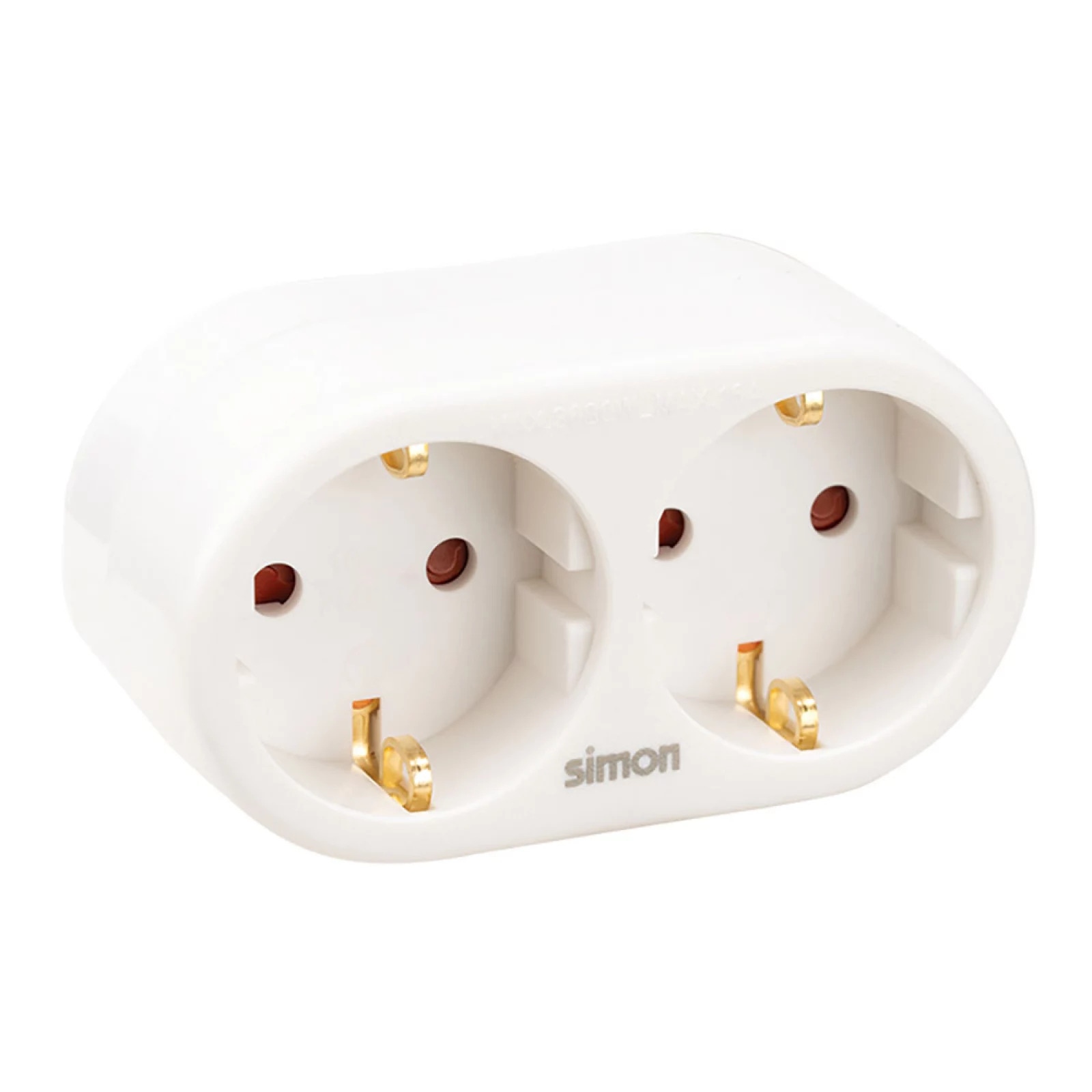 ADAPTADOR SCHUKO DE DUPLA FACE 2 P+T 16 A 250 V~, BRANCO SIMON