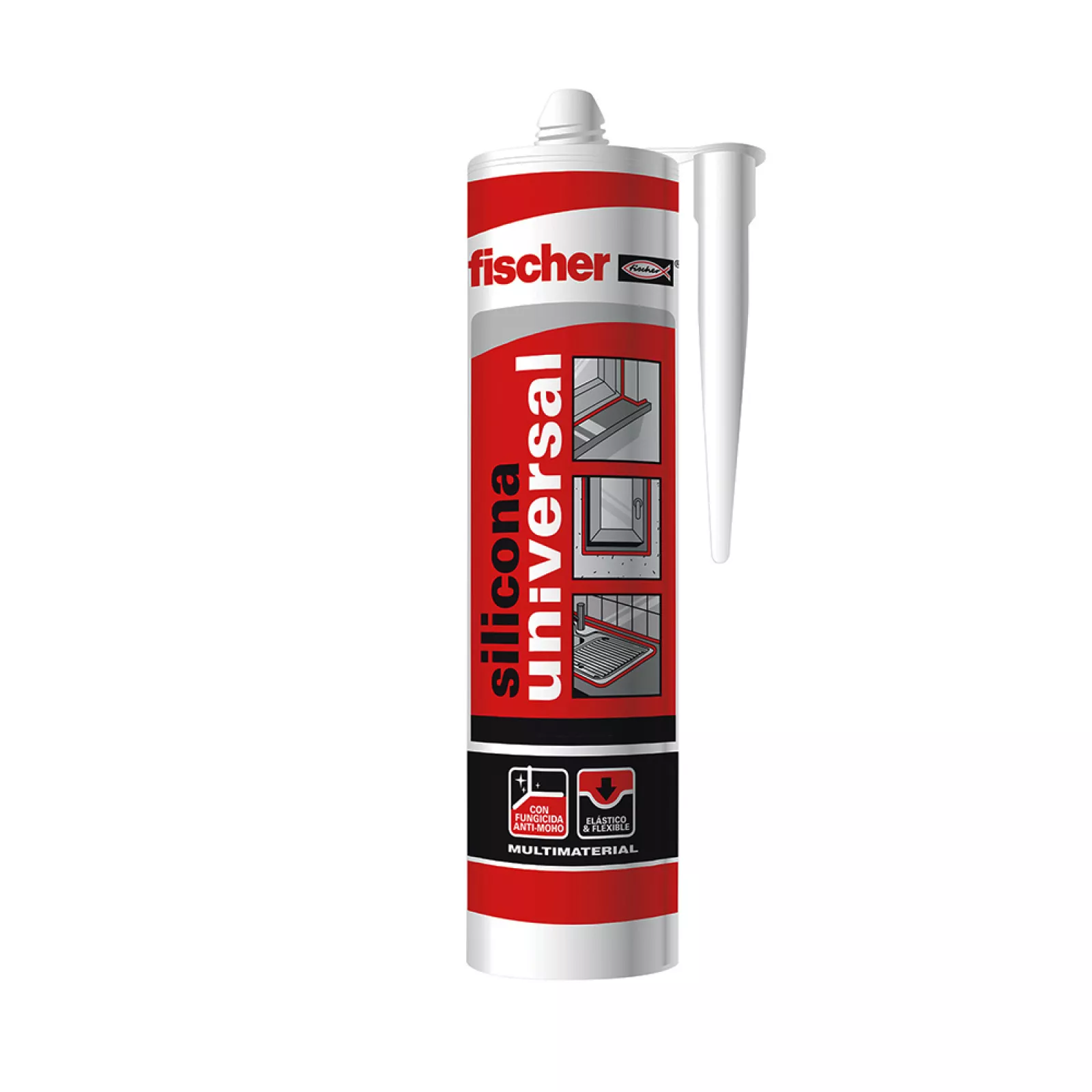 SILICONE UNIVERSAL BRANCO 280 ml FISCHER