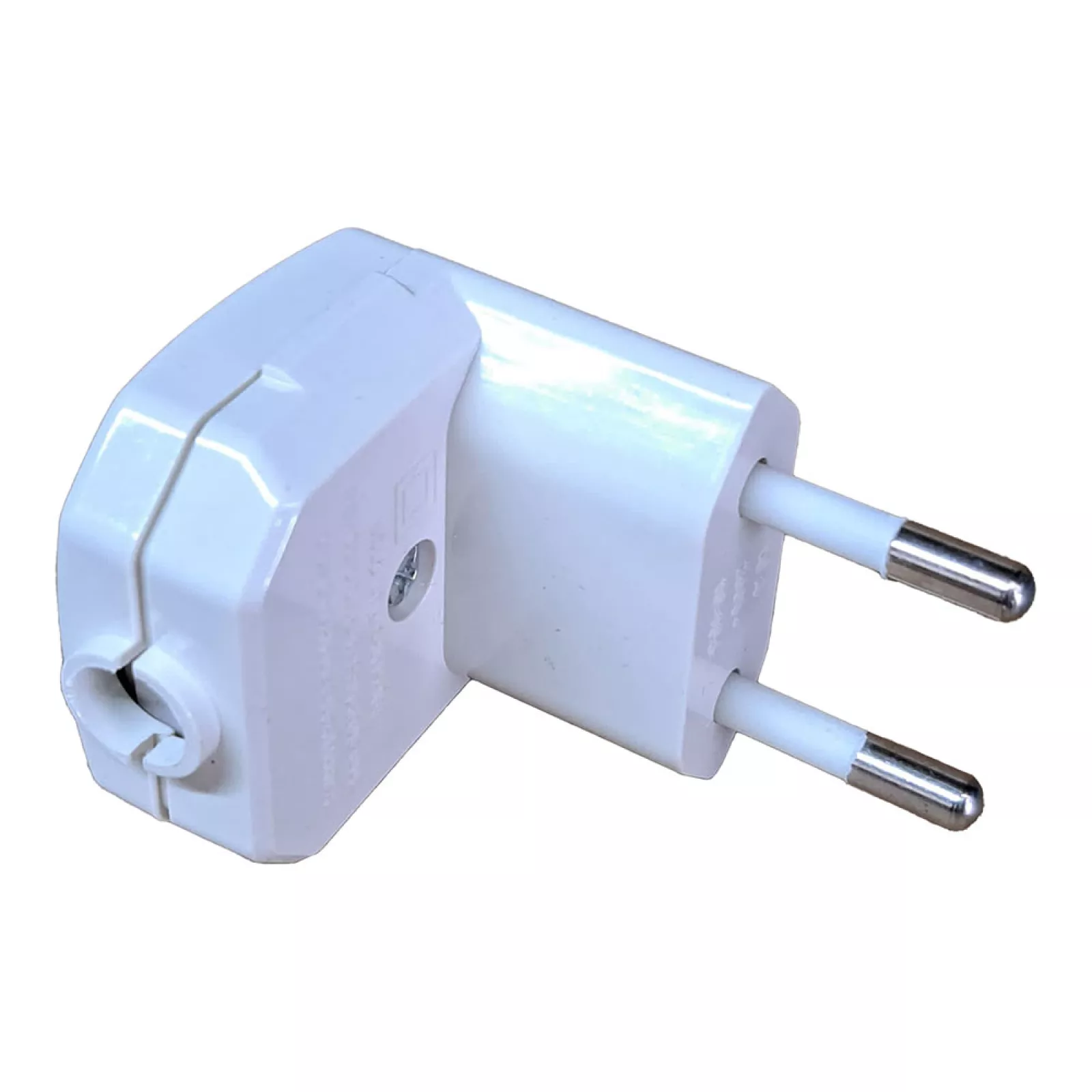 FICHA 2P 10A 250V ANGULAR 90° BRANCO